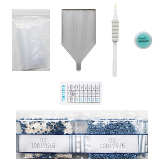 10" x 14" Blue Floral Wood Tray Diamond Art Kit by Make Market®